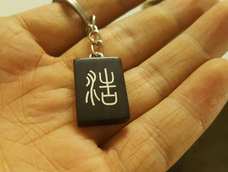 两个小钥匙链,背面带皮,感觉不错