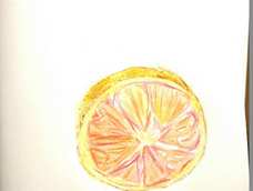 呜呜，感觉想皮干了的橙子。（画橙子皮的时候，彩铅叠不上色不知为啥）希望前辈提意见