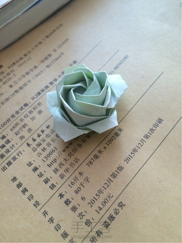 这是五边形纸折的玫瑰（要学的回我）