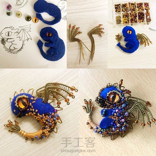 小龙吊坠，胸针 第1张