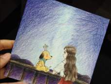 彩铅画——星空女孩和小狗，主页有教程❤