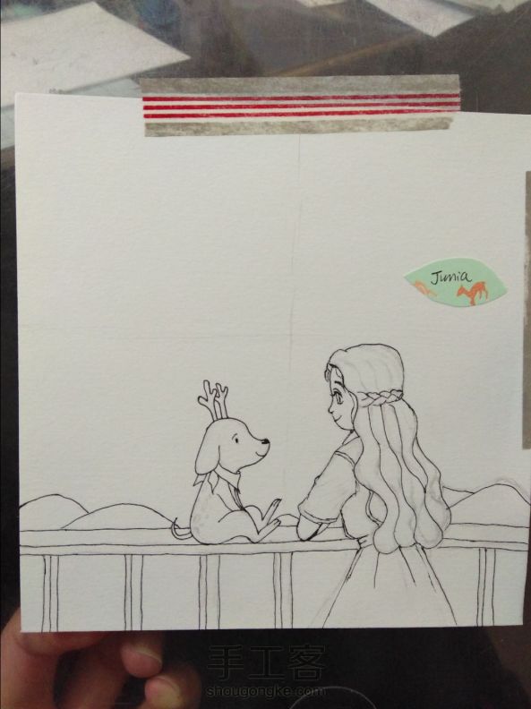 彩铅画——星空女孩和小狗，主页有教程❤ 第3张