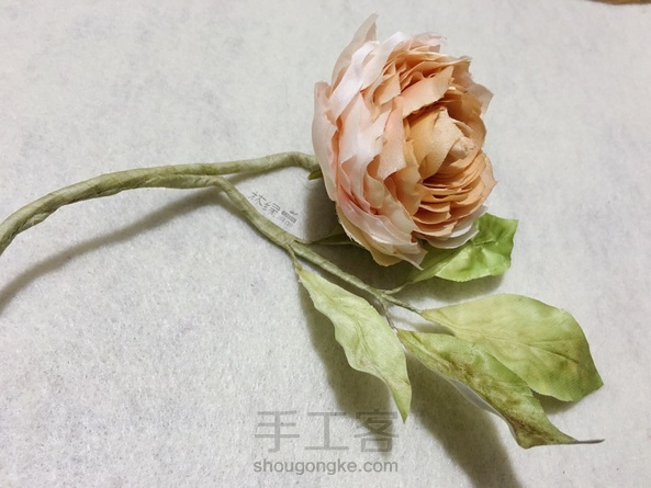 林绿手作造花日记。练习了蔷薇科，但是用镊子捏表情的时候花瓣边会容易脱线。。花型也没有把握好。改天再做一次。猫的配件Ⅲ——焦糖古董。 第1张