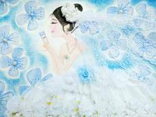 梦幻新娘
用了很多布艺花和蕾丝，算是布艺人物吗？