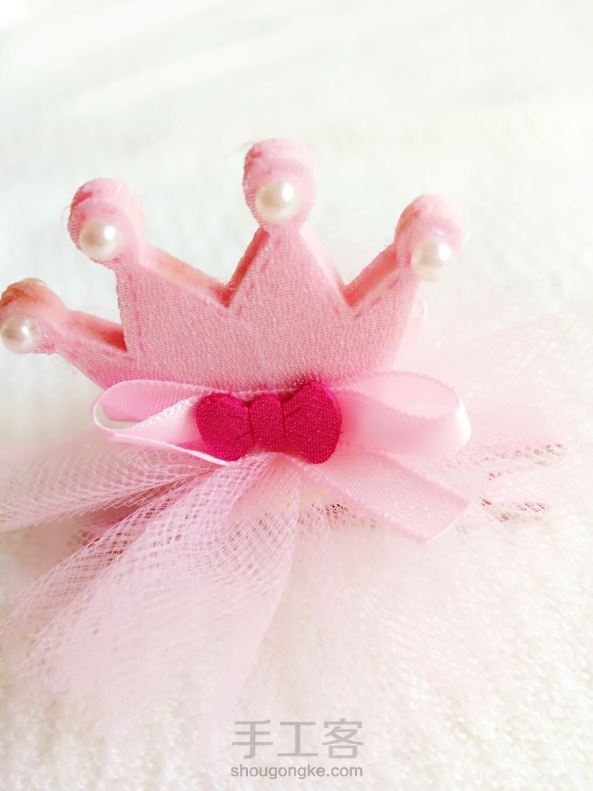 〖枫恋雅阁〗原创DIY 手工樱花🌸粉嫩公主网纱皮筋发绳！另外有立体皇冠发夹！已经制作教程！喜欢的可以关注一下！视频的话，如果呼声大，我再抽空安排一个！新婚燕尔的，你们懂哦(ᵒ̤̑₀̑ᵒ̤̑)哦！ 第7张