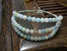 头一次试做,很难。没有想象中的容易,但是还是完成了。没有大个的珠子,用了小个的摩根石。