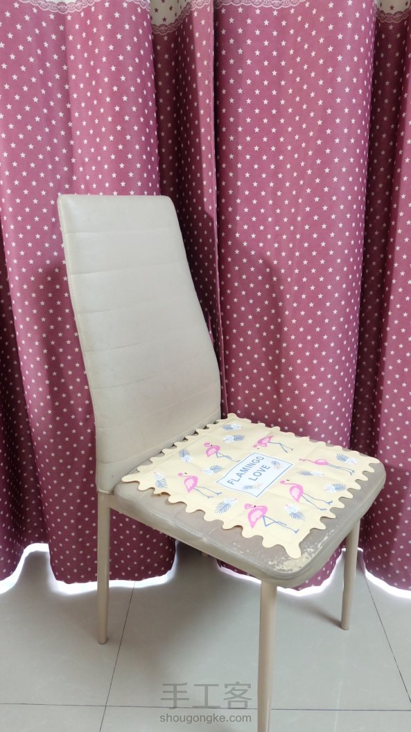 看到咖啡馆的米字旗椅子很好看，就想自己改造一个。可是网上都没有椅套的教程，自己研究了很久终于成功～ 第3张