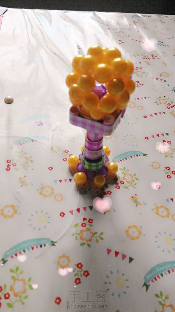 嘿嘿昨天下午做的，上自己曾经编的珍珠球。
。简直好看极了