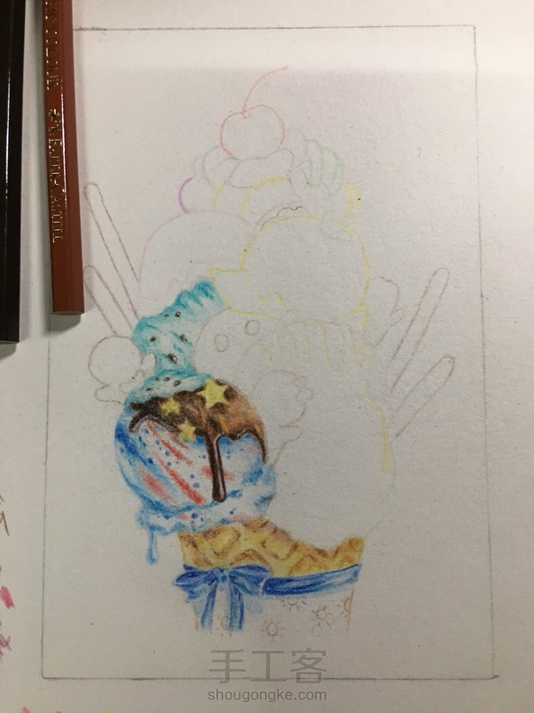 （流光）冰淇淋彩铅了解一下～ 第1张