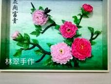 粘土蝴蝶，牡丹花--花开富贵