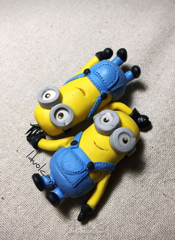 用软陶做几个小黄人挂挂🌝🌝🌝么么么么哒😘😘😘#神偷奶爸3# 第3张