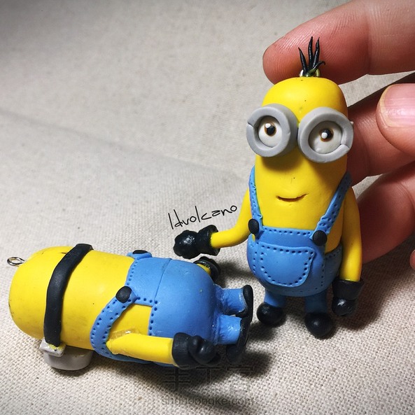 用软陶做几个小黄人挂挂🌝🌝🌝么么么么哒😘😘😘#神偷奶爸3# 第4张