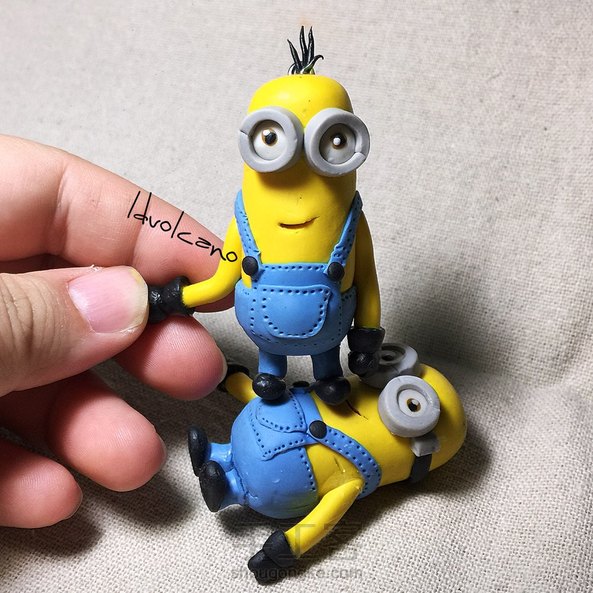 用软陶做几个小黄人挂挂🌝🌝🌝么么么么哒😘😘😘#神偷奶爸3# 第5张