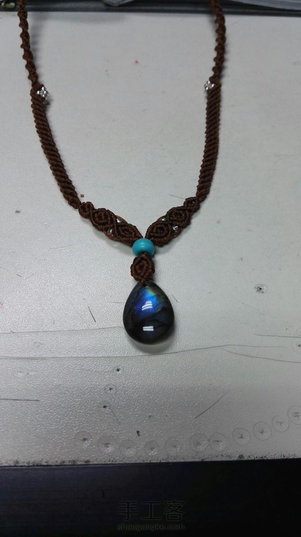 拉长石锁骨链。 第1张