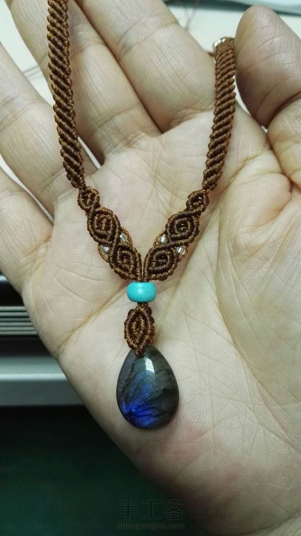 拉长石锁骨链。 第3张