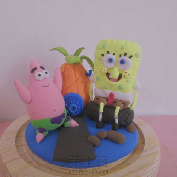 做成了一个小场景，有派大星、海绵宝宝就足够温馨了～
海绵宝宝有教程的哦 第2张