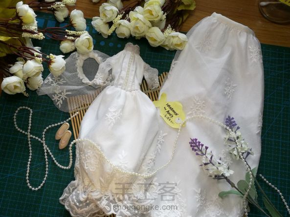 可儿体婚纱，上次没发出去？袖套改造的婚纱礼服。教程有。 第8张