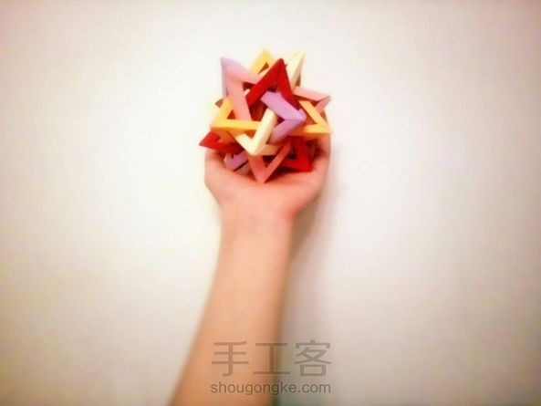 五相交四面体,第一次折花球,求大大指点. 第2张