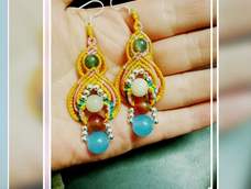 很详细的教程，用剩的线头编的耳环。很有民族风的感觉，很喜欢！