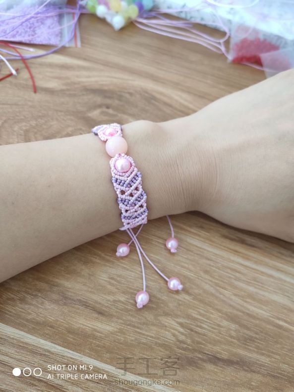 没有手链牌，就用了个大珠子