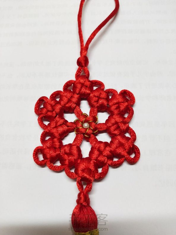 冰花结好难，到最后还是有两个做错了，流苏浪费我好多线啊ಠ~ಠ 第2张