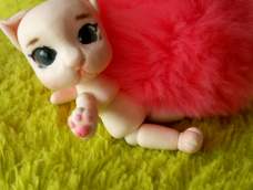#叶罗丽，自制娃娃#，自己用粘土做的可动小猫，希望大家帮忙取个名字，有教程，欢迎大家捧场😘