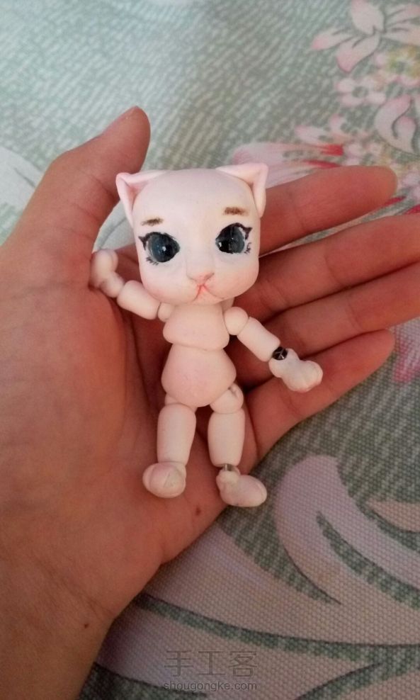 #叶罗丽，自制娃娃#，自己用粘土做的可动小猫，希望大家帮忙取个名字，有教程，欢迎大家捧场😘 第4张