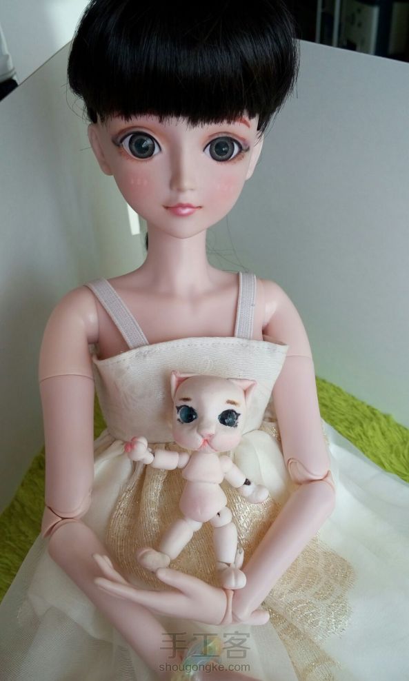 #叶罗丽，自制娃娃#，自己用粘土做的可动小猫，希望大家帮忙取个名字，有教程，欢迎大家捧场😘 第8张