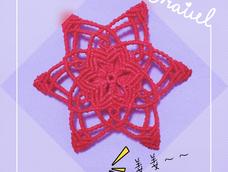 感谢教程，没有白色的线了就编了一片红色的❄️ 红色的🤔