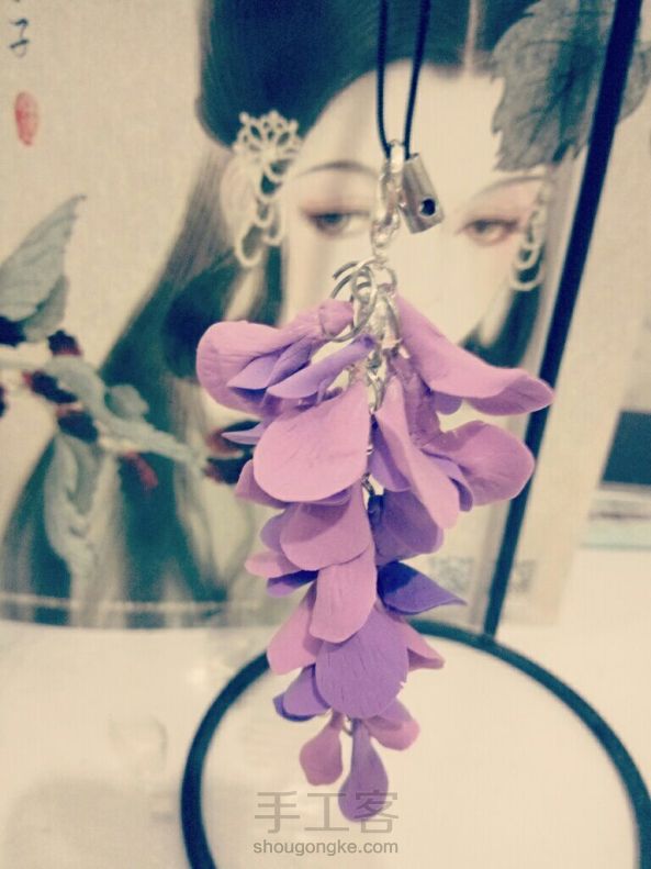仿轩文景姐姐的紫藤发簪，紫藤和樱花也是我最喜欢的花呢😊😘