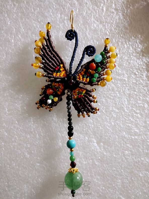 终于编好一只耳环😊