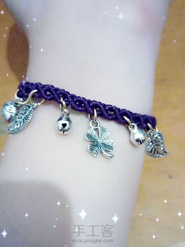 谢谢大大的教程，另外还做了个手链😄真心觉得紫色很好看，显的我手白😜 第5张