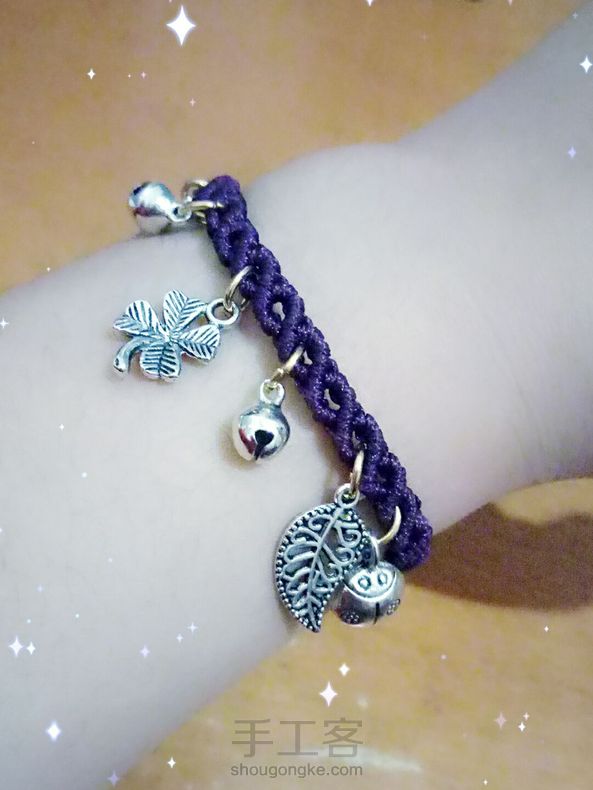 谢谢大大的教程，另外还做了个手链😄真心觉得紫色很好看，显的我手白😜 第6张