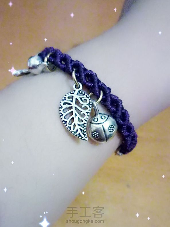 谢谢大大的教程，另外还做了个手链😄真心觉得紫色很好看，显的我手白😜 第7张