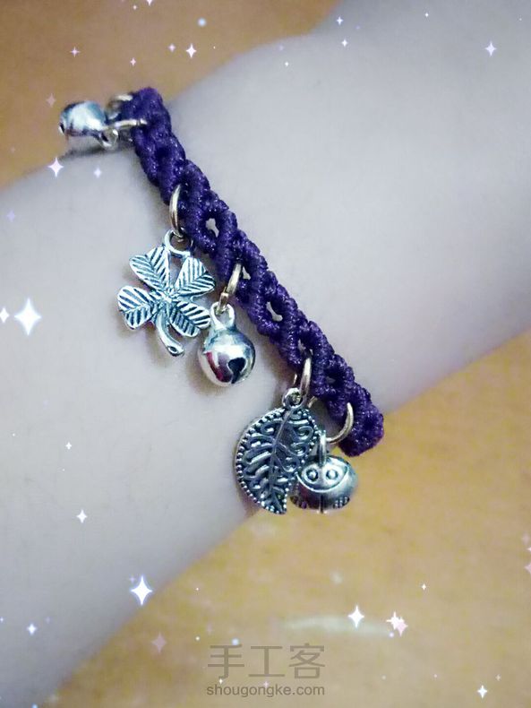 谢谢大大的教程，另外还做了个手链😄真心觉得紫色很好看，显的我手白😜 第8张