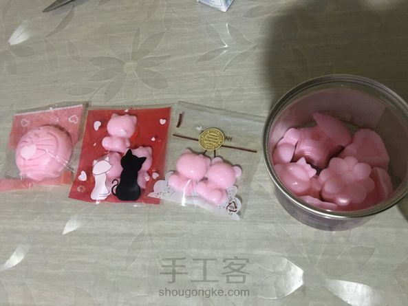 自己做的手工皂，粉粉哒