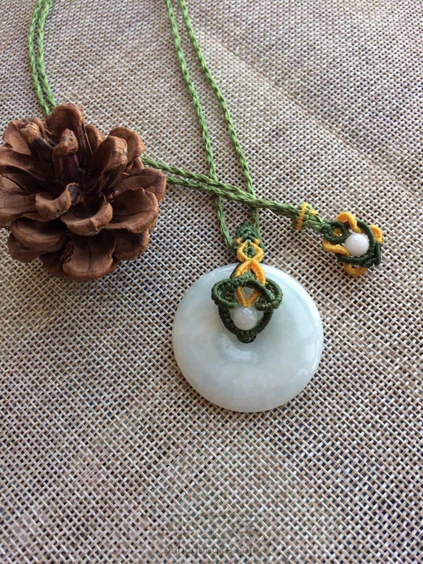 #原创#秋实翡翠平安扣
原以为没人喜欢，结果还是有小伙伴找教程的。教程已做好，欢迎小伙伴收藏😘 第3张