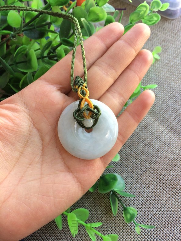 #原创#秋实翡翠平安扣
原以为没人喜欢，结果还是有小伙伴找教程的。教程已做好，欢迎小伙伴收藏😘 第5张