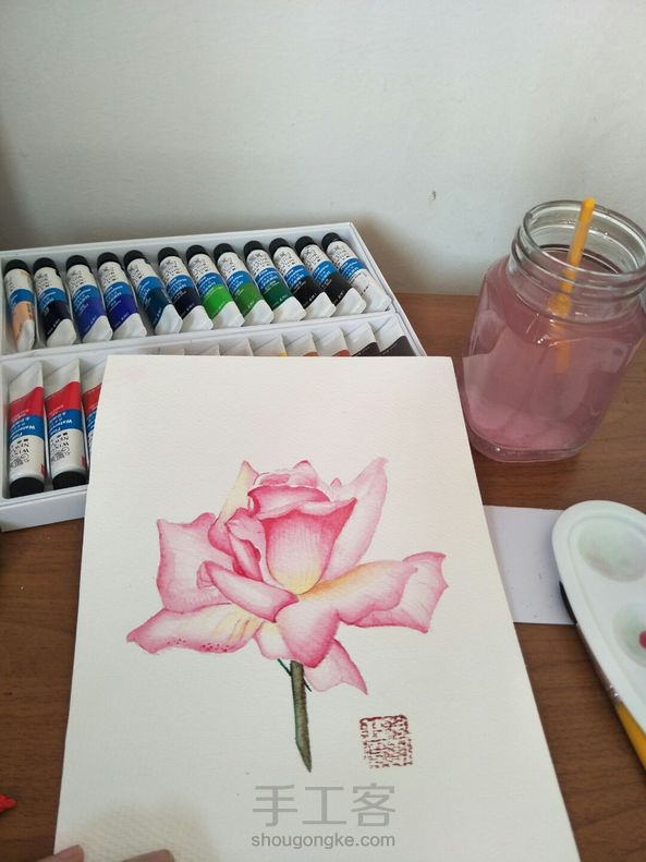 这个画残了😪  除去线稿的时间上色我只用了一个多两个小时  原稿茅夫人用了六个多小时 茅老师说 如果你画的不满意那一定是你不够耐心 要细心的刻画才能出来想要的效果   这张图我会再画一次的💪