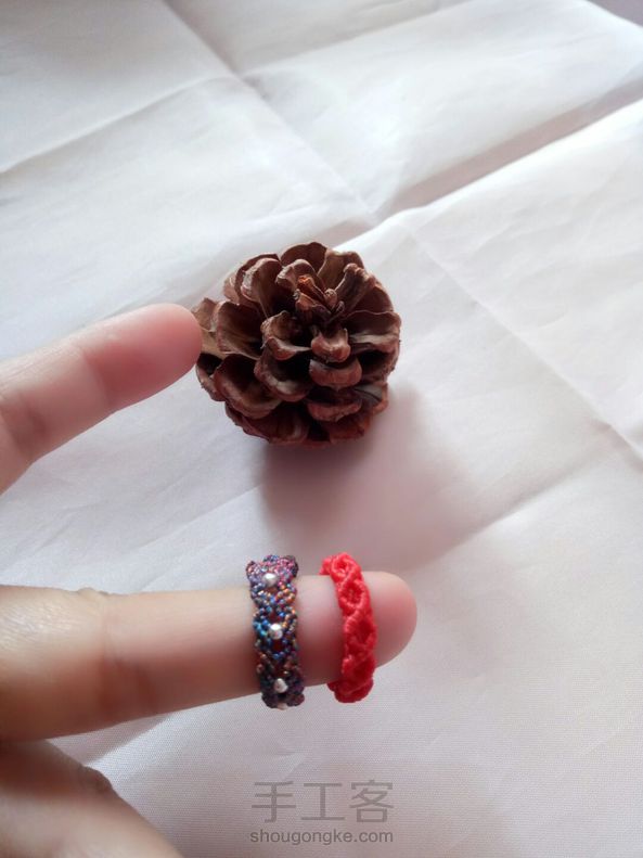 客户定制的花朵🌺手机链~手绳和戒指💍，一根根线，通过一些变化，就成了这样美的物料~喜欢~一绳定情手作~ 第7张