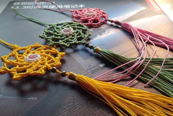 第一个粉色线剪短了，外面一圈就没编了 第1张