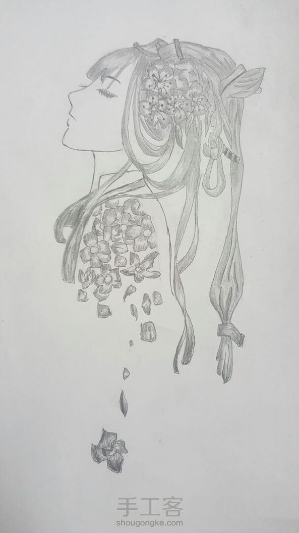 没有彩铅了，素绘！！！（学习作品）