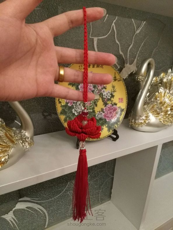 虽然过程很累，做出来很喜欢。。莲花车挂