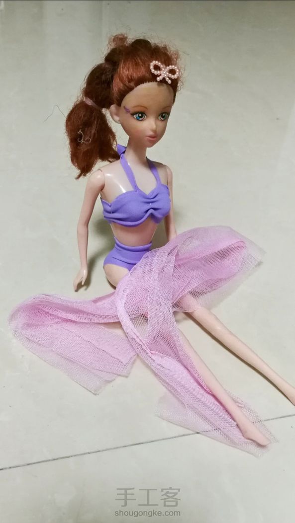 给女儿的娃娃做的一套泳装，丹丹的教程通俗易懂，谢谢！