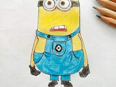 没有绘画基础，但是超喜欢小黄人，哈哈