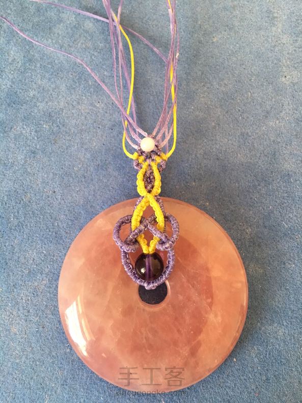 起先做的缺步骤，重新做了三个，给三个大平安扣搭配 第1张