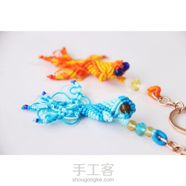 手作时光：🐟钥匙扣，昨天晚上编的，早上收个尾，结艺变化繁多，用心学，认真做！