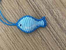 浅蓝色线用60cm差不多够了,结尾稍微改了一下,很小巧。就是逐行去线的时候总是处理不大好,看着不是很平整