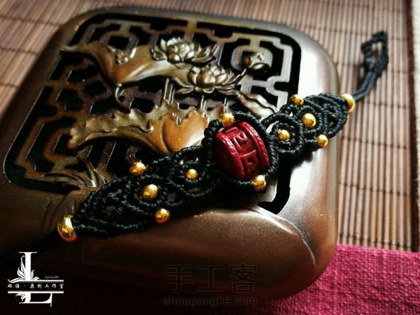 酷酷的朱砂六字真言桶珠，做了黑金搭配
感谢教程💕 第1张