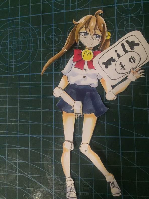 用的白卡纸加黑圆珠笔诶嘿嘿 只是挖孔的时候还有粘的时候特别烦emmm 好了尽情玩弄人设 第3张